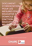 Document d’orientation pour les mesures d’aide éducative à domicile et d’action éducative en milieu ouvert