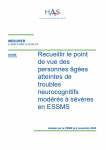 Recueillir le point de vue des personnes &acirc;g&eacute;es atteintes de troubles neurocognitifs mod&eacute;r&eacute;s &agrave; s&eacute;v&egrave;res en ESSMS