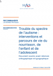 Trouble du spectre de l&rsquo;autisme : interventions et parcours de vie du nourrisson, de l&rsquo;enfant et de l&rsquo;adolescent