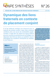 Dynamique des liens fraternels en contexte de placement conjoint