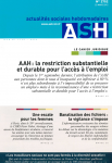AAH : la restriction substantielle et durable pour l'accès à l'emploi