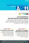 Les prestations aux personnes handicapées. Régime au 1er avril 2012.