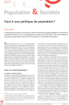 Faut-il une politique de population ?