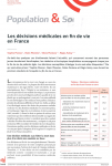 Les décisions médicales en fin de vie en France