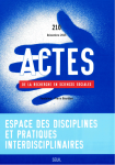 Espace des disciplines et pratiques interdisciplinaires (Dossier)